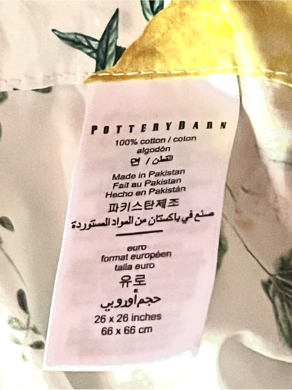 Monique Lhuillier Positano Percale Euro Sham Pottery Barn